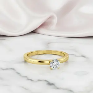 5mm 0.5Ct D Color VVS Diamond Option Solitaire Engagement Ring