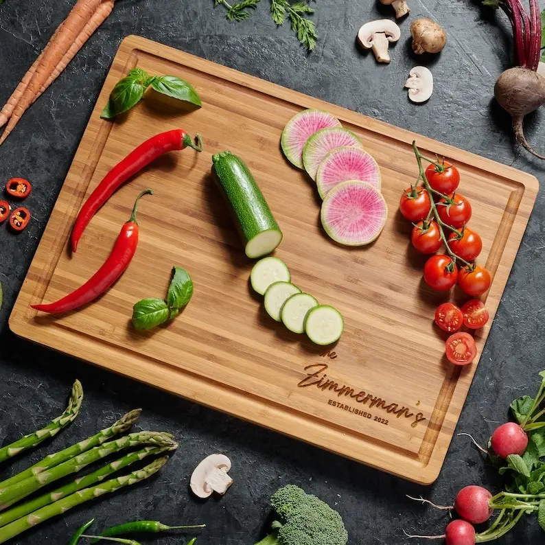 Personalized Cutting Board Wedding Gift, Bamboo Charcuterie Board, Unique Valentines Day Gift, Bridal Shower, Engraved Engagement Present