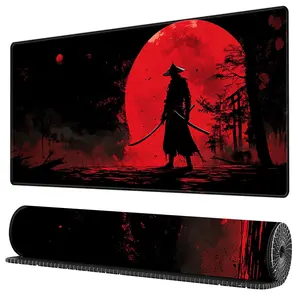 BHJLAXR Samurai Pattern Mouse Pad, 1 Count Rectangle Gaming Mouse Pad, Office Keyboard Pad, Desk Mouse Pad for Home Office Game Room, Gaming Mousepad, Made For Gaming, Desk Accessories