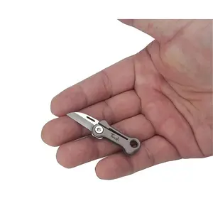 Mini Folding Pocket Knife, EDC Tiny Bone Shape Package Knife, Small Stainless Steel Blade with Titanium Alloy Handle, Ultra Compact and Lightweight for Daily Carry