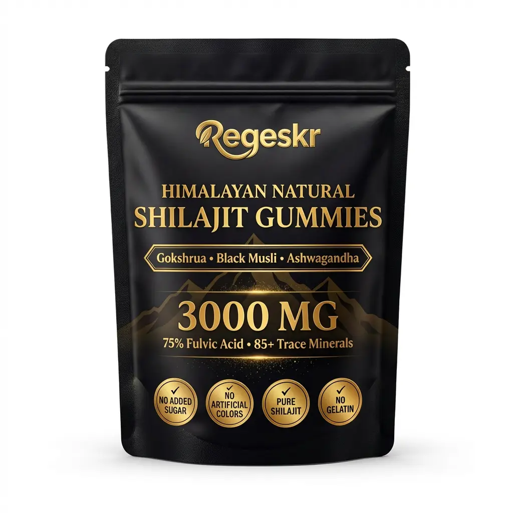 Shilajit Gummies with Ashwagandha for Wellness and Natural Mineral Support - Sugar Free - 60 Gummies