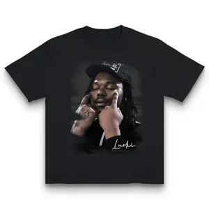 Lucki Graphic T-Shirt Authentic Rap Style, Tattooed Hands & Signature Flair, Urban Fashion Drop | Perfect for Hip - Hop Fans & Streetwear Aficionados Made In USA For Women For Men [180G 100% cotton, lightweight and breathable, soft and comfortable]