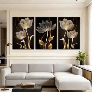 Three-piece canvas printed poster set, wall art, Unframed wall art, frameless