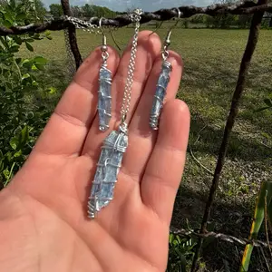 The Elsa set -Blue Kyanite hand wrapped at The Magic Farm