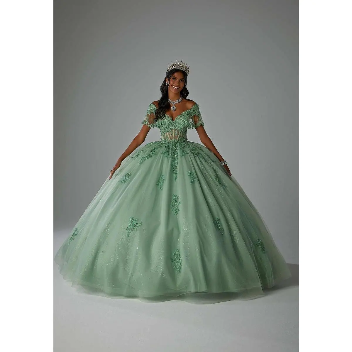 Vizcaya by Morilee Sheer Corset Quince Dress 89445