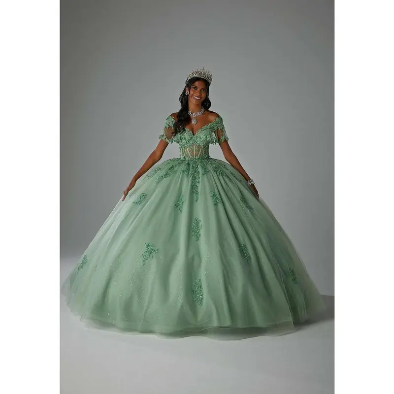 neon green 15 dresses Quince Dresses Light Green Gown Dress Dancing Queen 1826 Long Quinceanera  Dress Sage Small