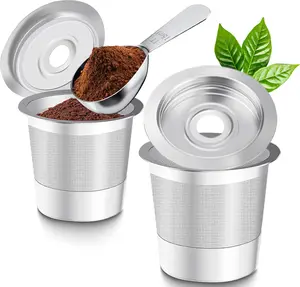 2 Pack Reusable K Cups & Coffee Pods for Keurig 1.0 Universal Stainless Steel Coffee Maker Refillable Single K Cups Coffee Filter