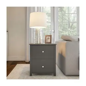 Lavish Home End Table with 2 Drawers Sofa SideTable