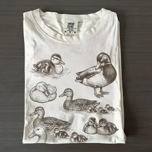 Duck 90s Vintage Tattoo Style Graphic Tshirt, Retro Comfort Colors Y2k Cottagecore Duckling Unisex Shirt