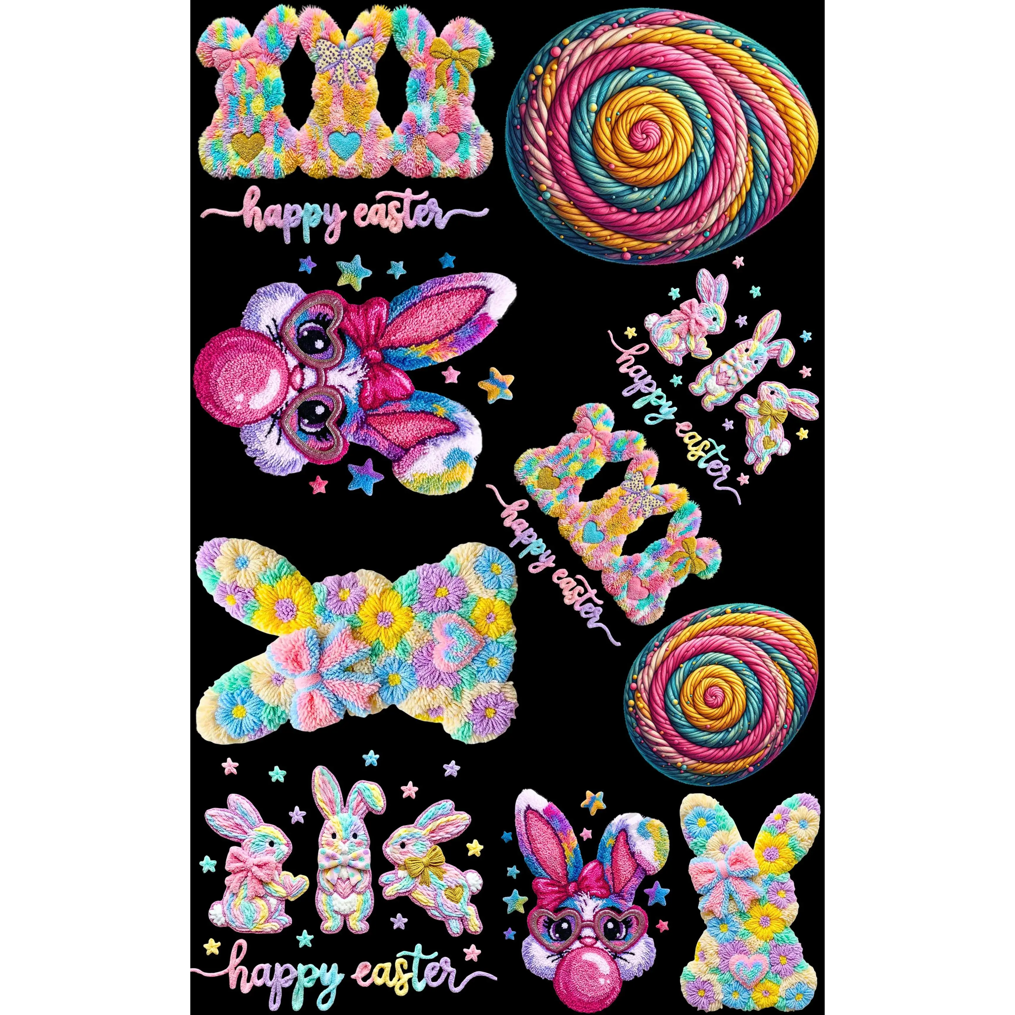 HAPPY EASTER (2) (ADULT/YOUTH) PREMADE GANGSHEET - 22X36 DTF TRANSFERS - DIRECT TO FILM