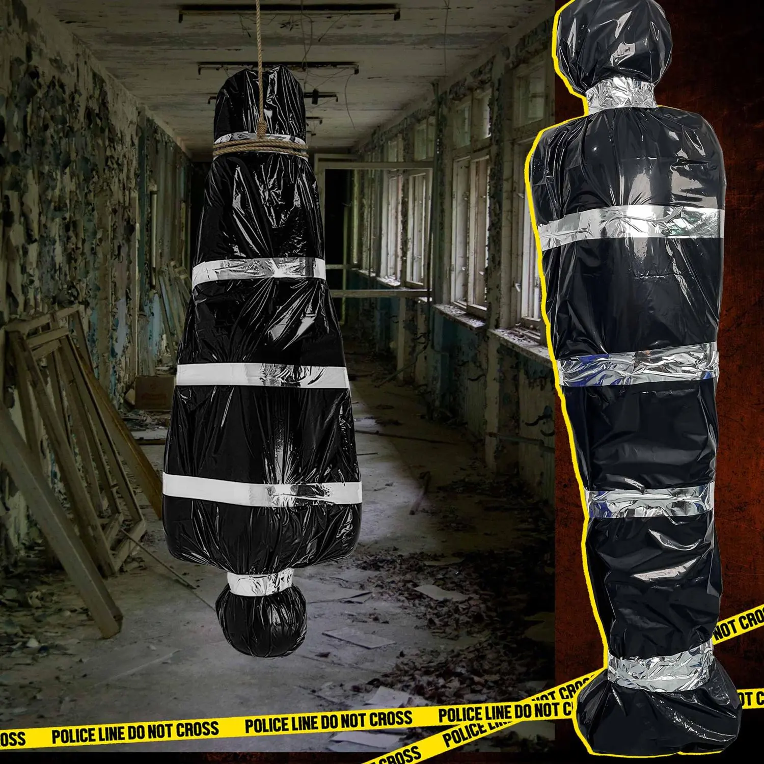 Hanging Corpse Halloween Decoration, Scary Haunted House Props, Outdoor Halloween Decor for Yards, Inflatable Halloween Yard Ornaments