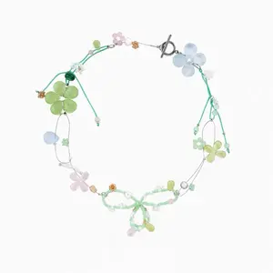 The Wizard of Oz~Handmade Spring-Summer Style Beaded Bow Flower Necklace