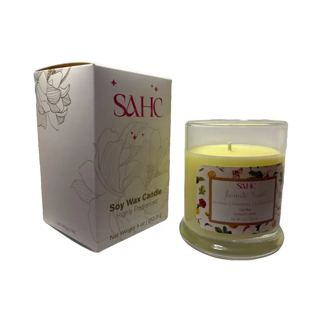 Jasmine Soy Candle | Floral Scent | Gift for Her | Gift for Mother | Home Décor Home Fragrance | Birthday | Luxurious Scent Decor Glass