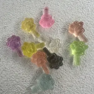 20pcs Mini Paw Stick Resin Charms, Pet-Themed Decorative Accessories for Jewelry Making, Animal Keychain Pendants