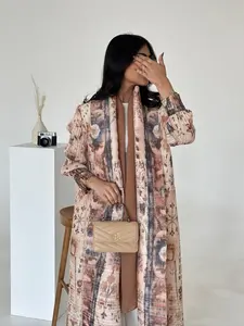 Miyake Women's Abaya Long Robe Cardigan Windbreaker Coat, Casual Arab Style Ethnic Clothing, Ramadan Fashion Party Essential, Commuter Must-Have