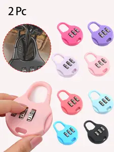 2-Piece Color Mini Combo Lock Set (3-Digit) - Portable Travel Lock, Suitable for Suitcases, Backpacks, Gym Lockers, and Storage Boxes, Durable Small Padlock, Ideal for Travelers and Commuters