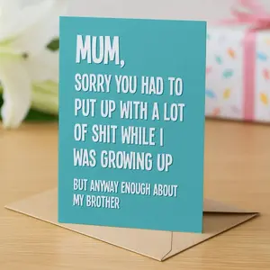 Funny Mother's Day Card, Birthday Card Mum, Funny Birthday Card For Mum, Birthday Card Mum, Mom Birthday, From Your Daughter, Mum Gift, Greeting Card with Envelope