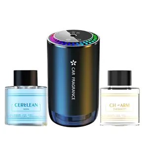 Smart Car Air Freshener with LED Star Projector – USB Rechargeable Fragrance Diffuser with Adjustable Scent Intensity – Ocean Scent