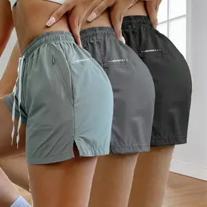 Women’s solid-color fitness shorts, 3-pack; available in multiple colors; quick-drying, breathable, comfortable; nylon fabric with ice silk for rapid drying; women’s sportswear suitable for indoor and outdoor wear.