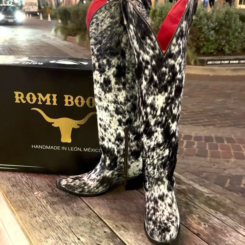 COWHIDE SNIPTOE TALL BOOT