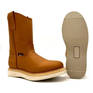 Silver Bull Roofing Work Boot Wedge Sole No Heel Leather Goodyear Welt AO-470 Honey Tan Footwear Shoe Comfort Walking Shoes