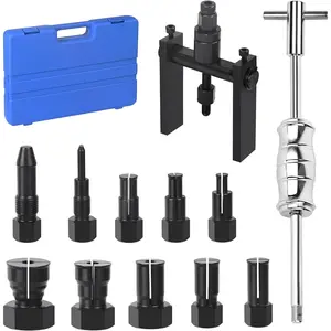 Motorcycle Blind Hole Collet Bearing Puller Tool Kit, 8-32mm Motorcycle Wheel Bearing Removal Tool with Slide Hammer, Inner Internal Bearing Extractor Puller Kit
