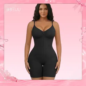 BBEUU Women's Basic Tummy Control Shapewear Bodysuit - Zip-Up, Ultra-Stretch, Breathable Mesh, Slim-Fit Custom Shaping Body Shaper