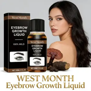WEST MONTH Eyebrow Growth Liquid - Jojoba & Ganoderma Extract Serum Eyebrow Growth Treatment for Fuller Thicker EyebrowsHair Care Supplement