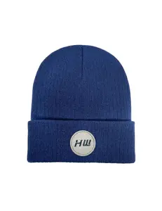 Cuffed Wide Ribbed, Traditional Beanie, Sapphire Blue