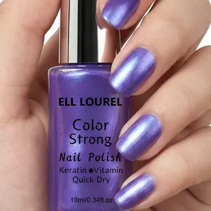 ELL LOUREL 10ml Aurora Grape Purple Nail Polish, enriched with keratin and vitamins, quick-drying and long-lasting, brightens fair skin tones, alcohol-free formula, perfect for Barbie-style and sweet-cool looks