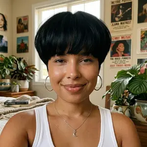 1229 Short bangs wig, 6 inches in length – suitable for various occasions, easily enhances overall appearance.