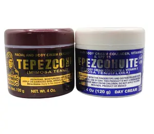 Del Indio Papago Tepezcohuite Cream 4oz Combo 60g Skin Repair Moisturizer Nourishing Hydrating Firming Natural Ingredients SPF 15 Fragrance Oil