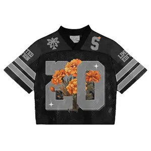 "Limited Edition Floral Number Jersey" Graphics Blokette Blokecore Jerseychic V-Neck T-Shirt