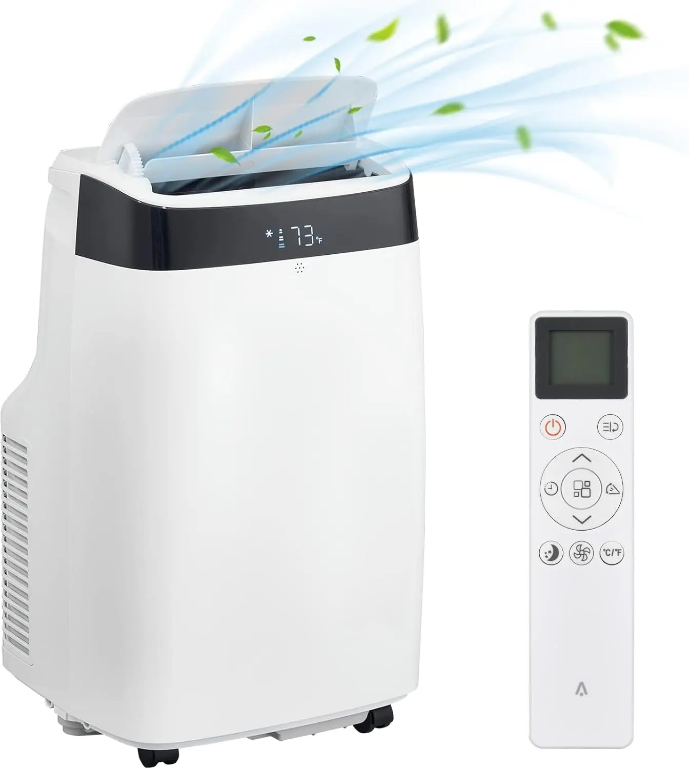 Portable Air Conditioners, 10000 BTU AC Unit for Rooms Up to 450 Sq.Ft, 4-In-1 Dehumidifier/Fan/Sleep/Cool Mode, Remote Control and Easy Window Kit for Bedroom, Efficient Cooling, White and Black