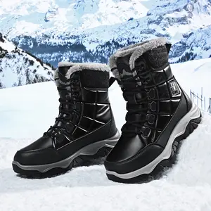 Men's & Women's Winter Warm Fleece-Lined Outdoor Sports Hiking Shoes Waterproof Windproof Non-Slip Snow Boots for Skiing & Skating