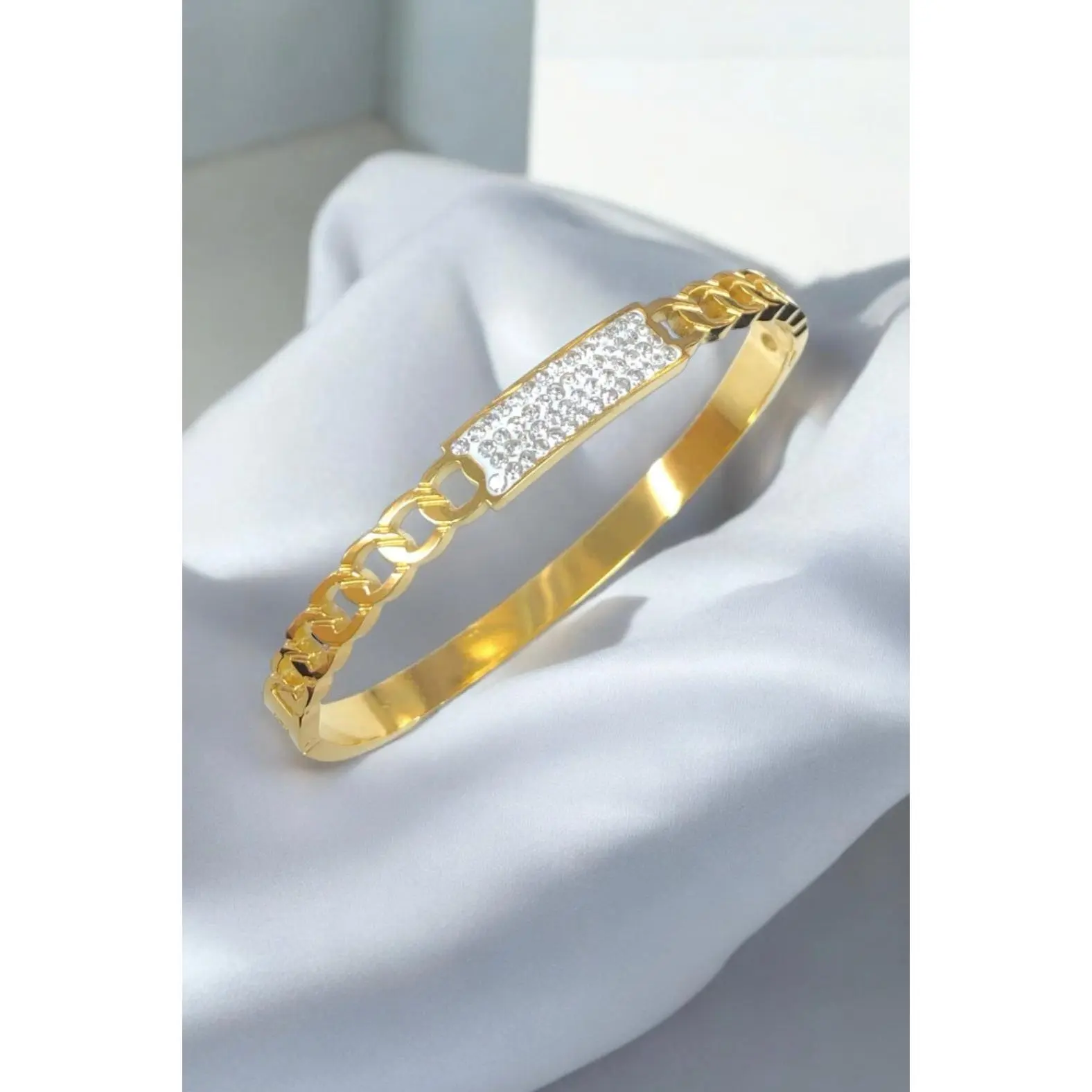 18K Gold Filled Stainless Steel Royal Cuban Bangle
