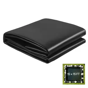 VEVOR 15 x 15 ft Pond Liner, 45 Mil Thickness, EPDM Rubber Material Fish Pond Liner for Outdoor Ponds, Easy to Cut, Durable & Leakproof, for Water Garden, Waterfall, Fishpond, Koi, Fountains, Black