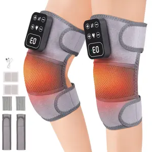 Heated Knee Massager(2-Piece Set) Cordless Knee Heating Pads with Vibration Massage Pain Relief Arthritis Muscle Recovery
