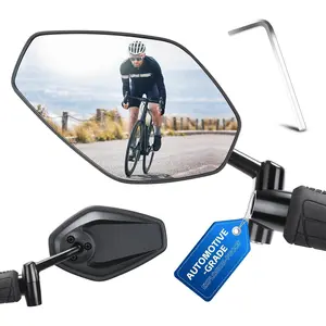 Mirror, 360? Adjustable  Shatterproof  Mirror, Aluminium Alloy Mirror Stem Provides Exceptional Stability,Handlebar-End Rear-View Mirror Suitable For E-(Left)