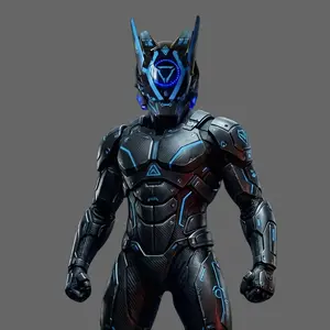 COSTRIBE LED Glow Mecha Helmet,Halloween Mask, One Size Rechargeable Punk Mask for Gamer Cosplay Unique Design Led Features face masks face mask outdoorfun