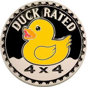 Duck Rated 4x4 Metal Car Emblem Classic Style Compatible with Jeep 4x4 Trucks SUV RV Decorative 3D Round Badge Sticker