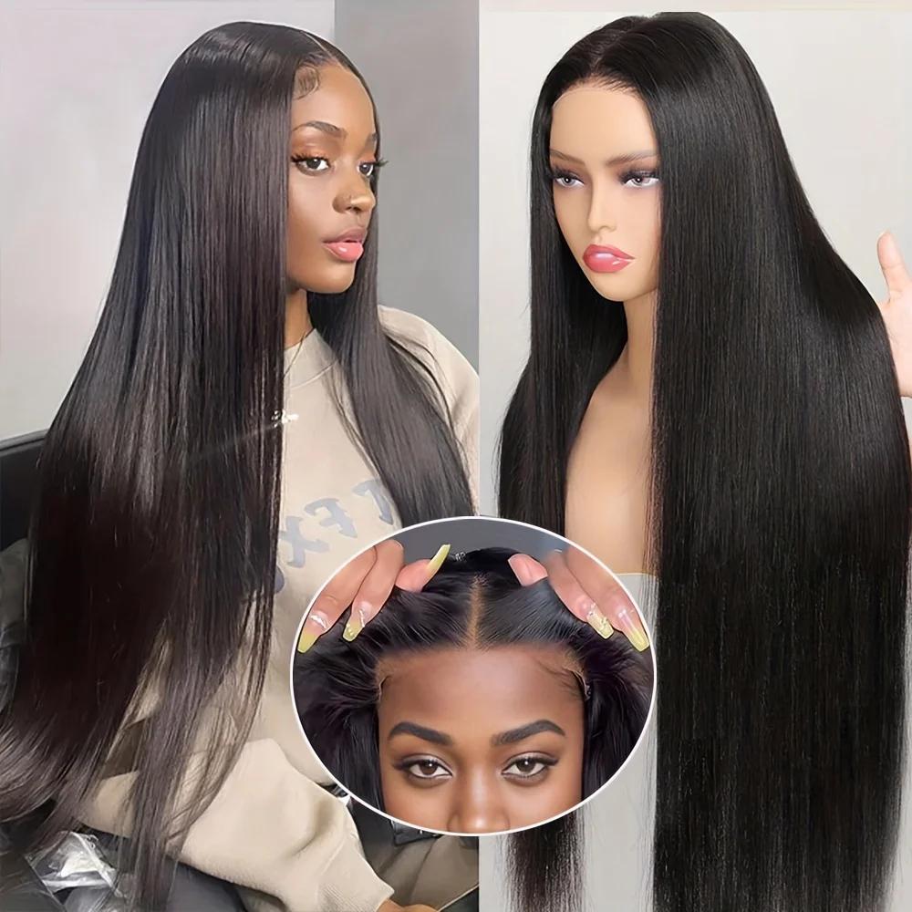 MYLOCKME Glueless 9x6 7x5 Straight Wig Human Hair Reay To Wear 6x4 5x5 Straight Lace CLosure Wig Pre-cut Lace Wig
