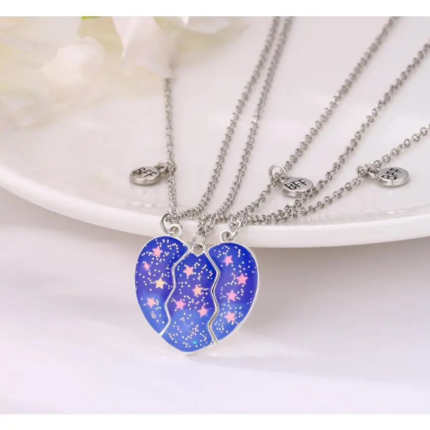 Three blue pentagram necklaces 02