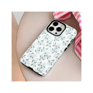 Blue Hydrangea Floral Print Element-Design Phone Case, Suitable For IPhone Models 17, 16, 15, 14 Pro Max, 13, 12, 11, XR, XS Plus Phone Cases, Made Of TPU Silicone Material, Providing Shock And Drop Protection,Suitable For IPhone 17 Air