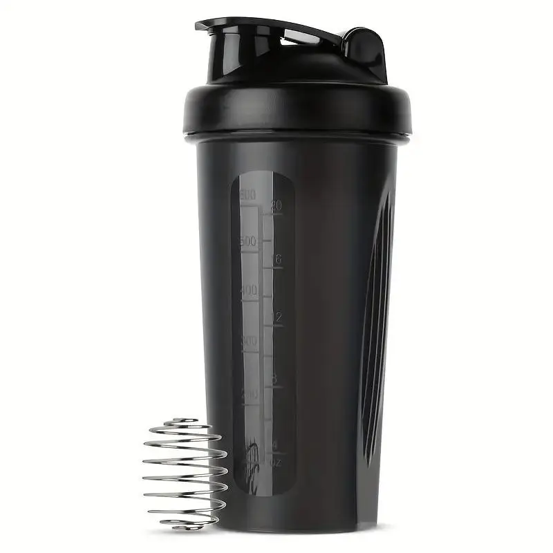600ML Protein Shaker Bottle BPA Free Leakproof Sports Water Cup with Mixing Ball Large Capacity Portable Gym Fitness Bottle for Workout Pre Workout Supplements Hot Sale Best Seller Trending Gym Essentials Sports Drinking Bottle