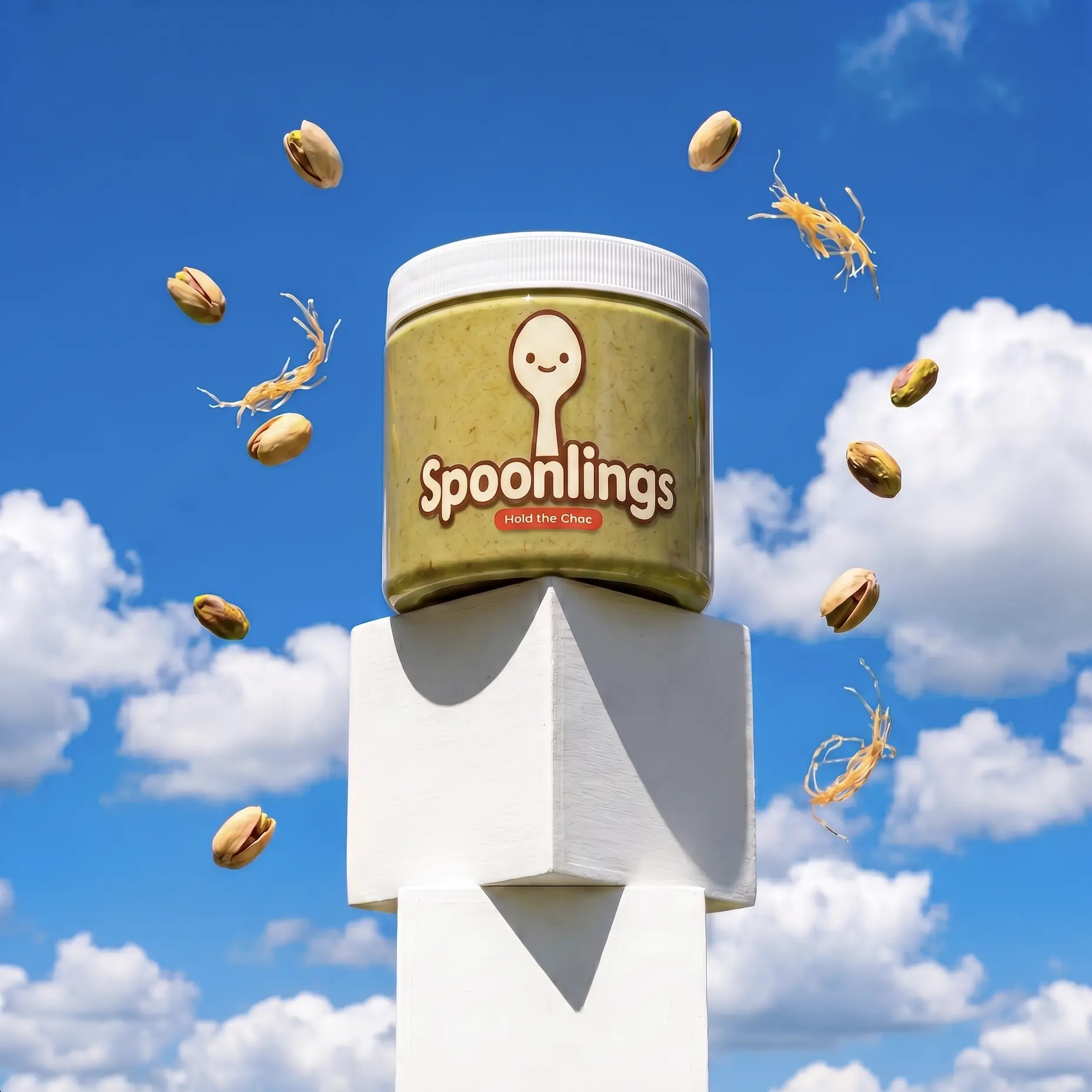 Hold the Choc (No Chocolate) Dubai Pistachio Dip by Spoonlings - Pistachio, Tahini & Crispy Kataifi Spread, 16 oz Food Snacks