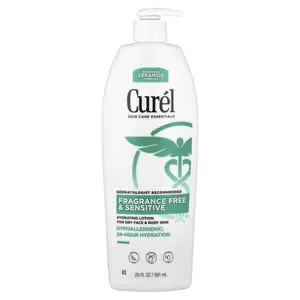 Curel Hydrating Lotion For Dry Face & Body Skin, Fragrance Free, 20 fl oz (591 ml)