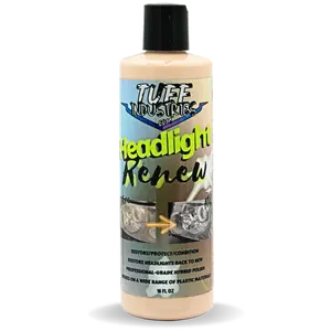 Tuff Industries Headlight Renew - Hybrid Plastic Polish for Retool/Protection/Concurrence - 16 fl oz Plastic Wax
