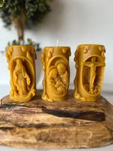Pure Beeswax Catholic Candle Set - Perfect for Home Decor and Ornaments