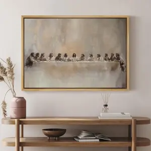 Vintage Last Supper Religious Painting Print Jesus Christ and Disciples Classic Biblical artwork Church Wall Decor Unframed